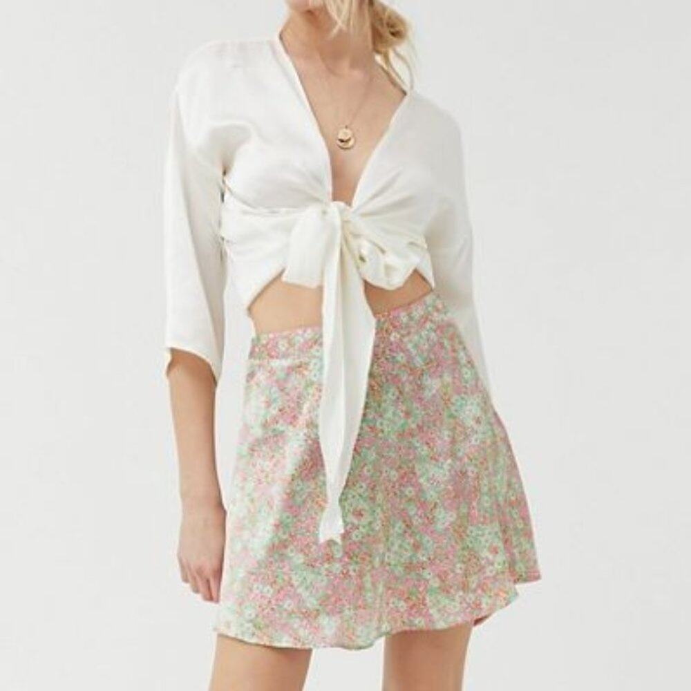 Dress Forum Flower Glow Satin Mini Skort